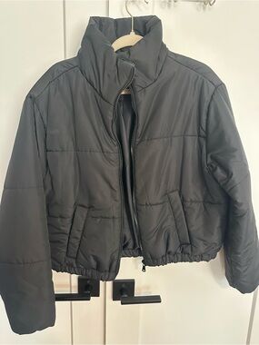 New Look Black Cropped Puffer Jacket